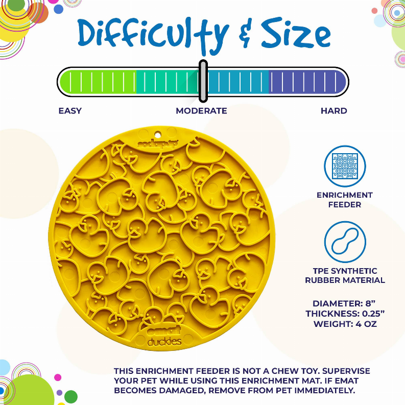 Duckies Design eMat Enrichment Lick Mat With Suction Cups
