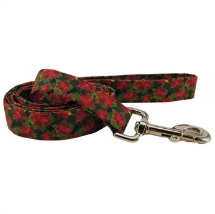 TINY POINSETTIAS DOG LEASH