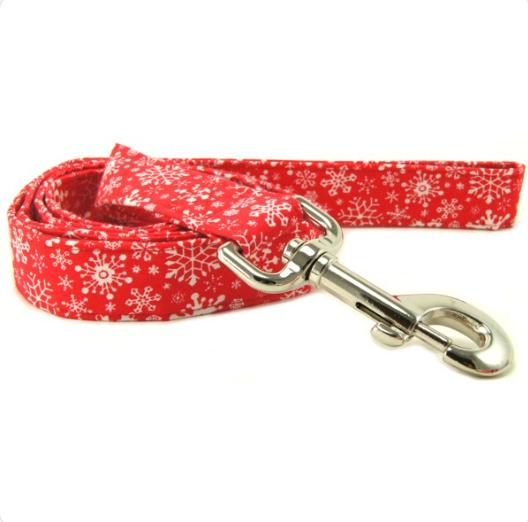 RED SNOWFLAKES DOG LEASH