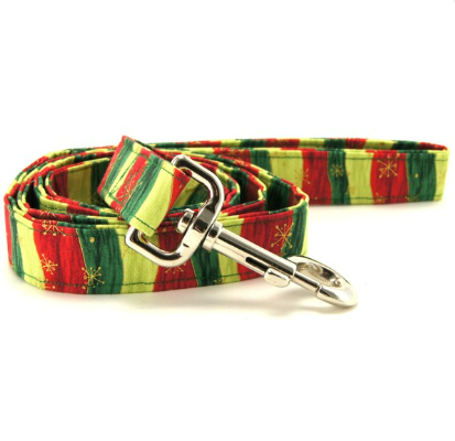 WAVY CHRISTMAS STRIPES DOG LEASH